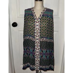 Anthropologie Tanvi Kedia Lena Indian Sleeveless‎ Tunic Size M Rayon